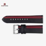 NAVIFORCE Watch Band 24mm Brown Black Genuine Watch Strap for Men Waterproof Belt Band Watch Accessories Quick Release With Buckle G01